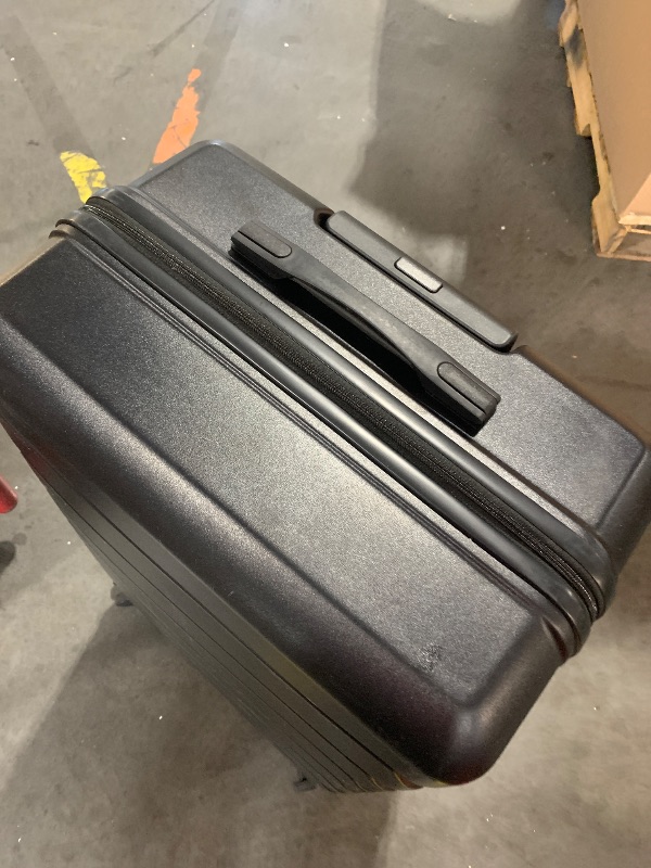Photo 1 of (see all images for damage) Merax 3-Piece ABS Hardshell Suitcase Set – Lightweight, Tough & Scratch-Resistant, Black Horizontal Stripe, 20/24/28 Inch