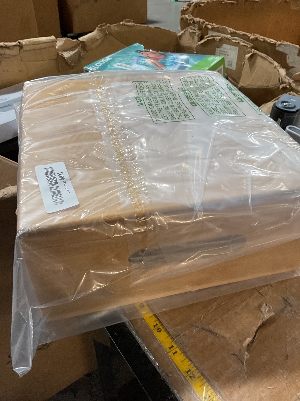 Photo 1 of (damaged)(sold for parts)(repair) Libreshine Bamboo 8-10? Paper Plate Holder with Lid and Handle, Stackable Air Fryer Liners Dispenser, Cabinet/Countertop Mountable, 