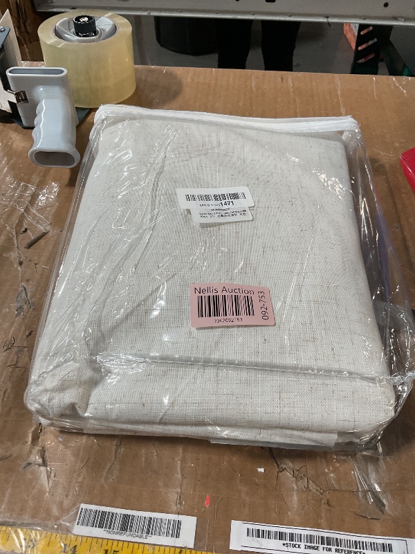 Photo 1 of (Only one panel) Cream Linen Blackout Curtains 96 Inch Length 2 Panels Set for Living Room Bedroom Back Tab Thermal Insulated 100% Black Out 