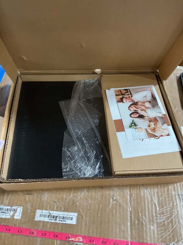 Photo 1 of (used)(unknown if complete) Heimlove Black Deep Floating Shelves for Wall, 16W x 12D Wood Wall Shelves Set of 2, Wide Floating Bookshelf for Living Room