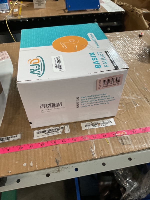 Photo 1 of Elegant Alien Brushed Gold Bathroom Sink Faucet Single Hole,AUU Waterfall Vanity Sink Faucet Solid Brass,Single Handle Basin Tap with Pop Up Drian&Deck Plate