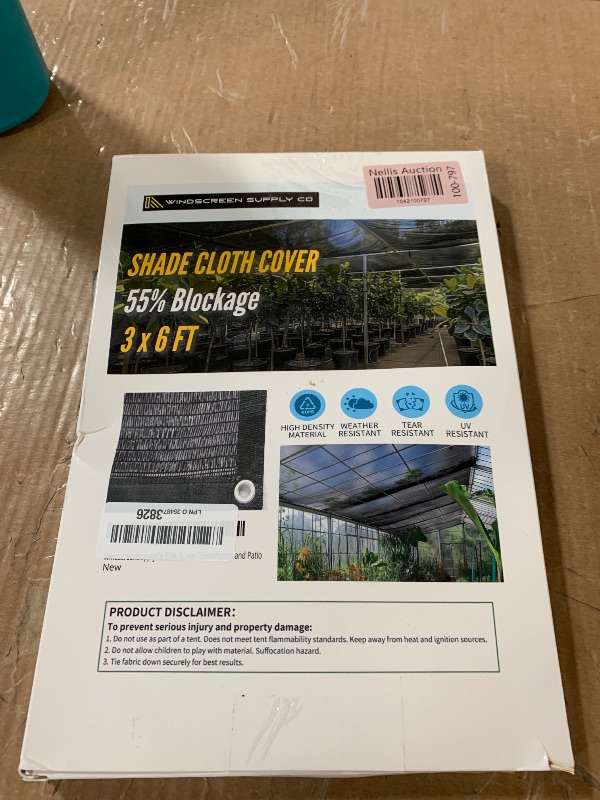 Photo 1 of [WindscreenSupplyCo] 55% 3 x 6 FT Shade Cloth Sun Shade Net with Grommets Sunblock Mesh Tarp for Garden Plants Cover Greenhouse and Patio