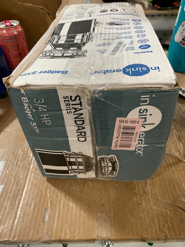 Photo 1 of ***(HEAVILY USED/ SEE NOTES)***InSinkErator Badger 5XP Garbage Disposal, Standard Series 3/4 HP Continuous Feed Food Waste Disposer, Black / Stainless