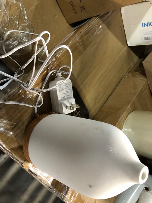 Photo 1 of ***(HEAVILY USED/ MINOR DAMAGE)***Gooamp 200ML Ceramic Essential Oil Diffuser - Ultrasonic Aromatherapy & Humidifier with 7-Color LED Lights, Auto Shut-Off, Wood Grain Base, 1H/3H/6H Timer | Scent for Home, Office, Yoga