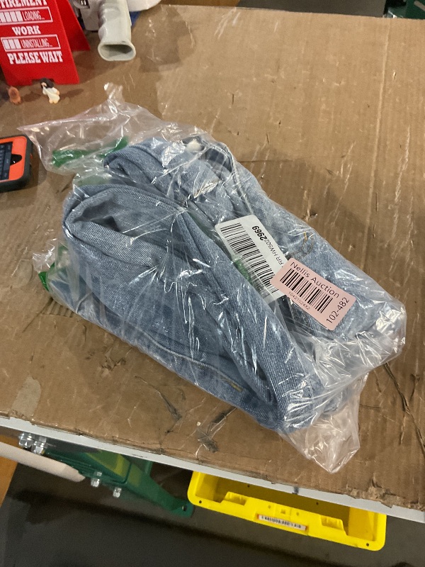 Photo 1 of (Used)(xl) Distressed Jeans for Women Low Rise Baggy Ripped Barrel Boyfriend Denim Pants Light Blue xl 