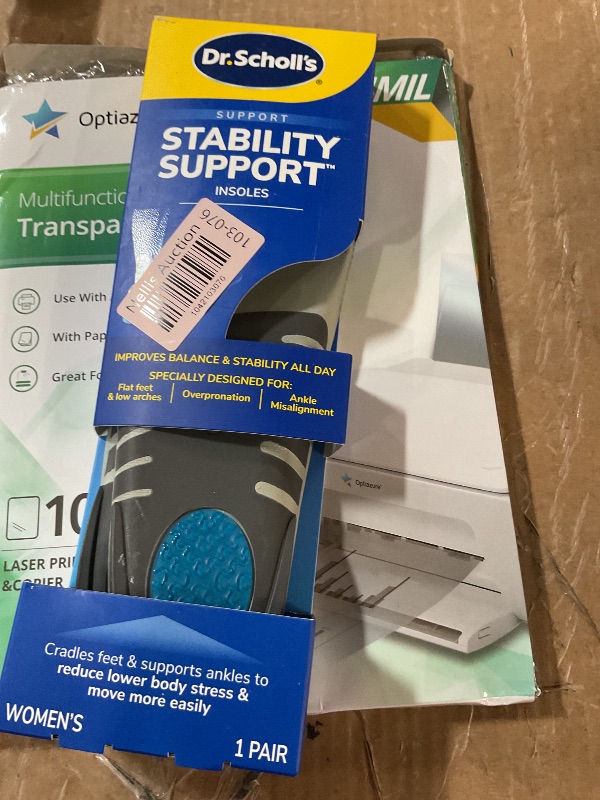 Photo 1 of ?Dr. Scholl's Stability Support Insoles, Flat Feet & Overpronation Low Arch Support, Improves Balance & Stability, Motion Control, Trim Inserts to Fit Shoes, Women's Size 6-10