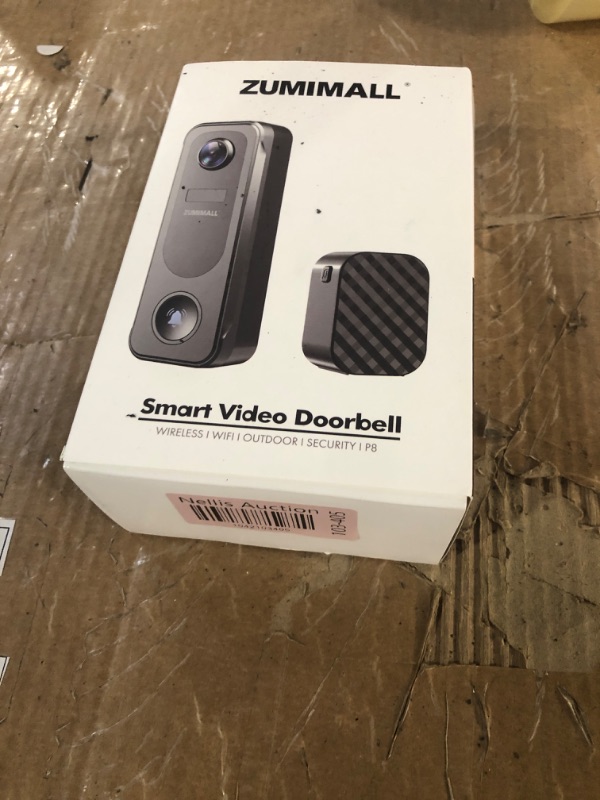 Photo 1 of (PARTS/SCRAP) (NON-FUNCTIONAL) ZUMIMALL Doorbell Camera Wireless, Video Doorbell Wireless with Chime, 2 Way Audio, Voice Changer, 30s Voice Message, Anti-Theft, AI Detection, 2.4Ghz WiFi Only, Battery Powered, Work with Alexa,White