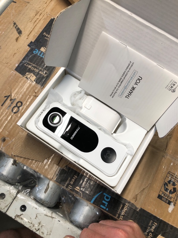 Photo 1 of (PARTS/SCRAP) (NON-FUNCTIONAL) ZUMIMALL Doorbell Camera Wireless, Video Doorbell Wireless with Chime, 2 Way Audio, Voice Changer, 30s Voice Message, Anti-Theft, AI Detection, 2.4Ghz WiFi Only, Battery Powered, Work with Alexa,White