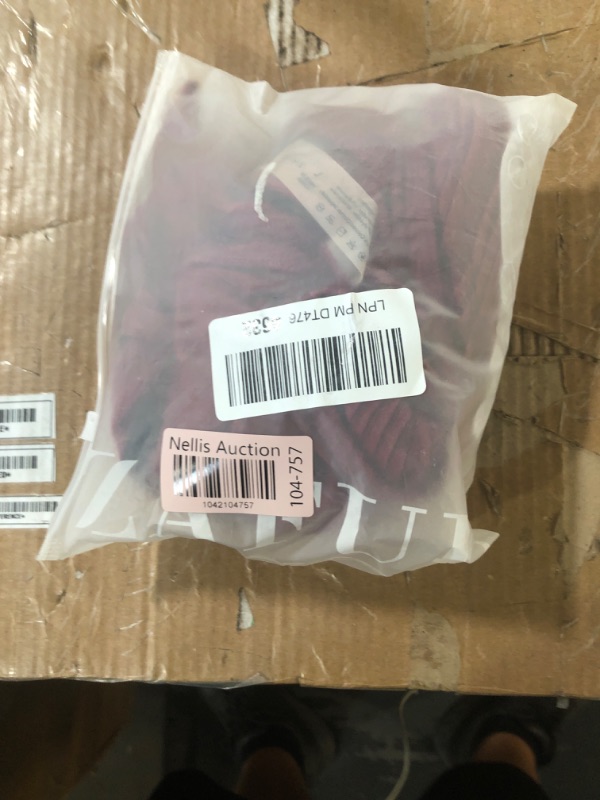 Photo 1 of (LARGE) (BAGGED) ZAFUL Women's One Piece Swimsuit Deep V Neck Ribbed Self Tie Sexy High Cut Bathing Suit Crisscross Back Swimwear Maroon L