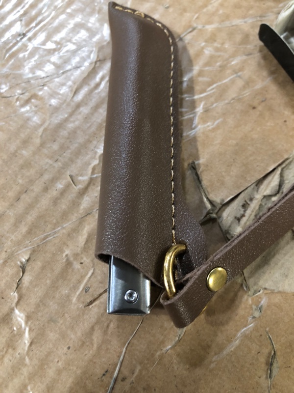 Photo 1 of Slim Pocket Folding Knife Omesio, 3.39” Tanto Blade Gentleman's Knife with Liner Lock, Folding Knife with Clip and Sheath, Flipper Open for Camping and Survival, 2024 Gifts for Men Women, Silver