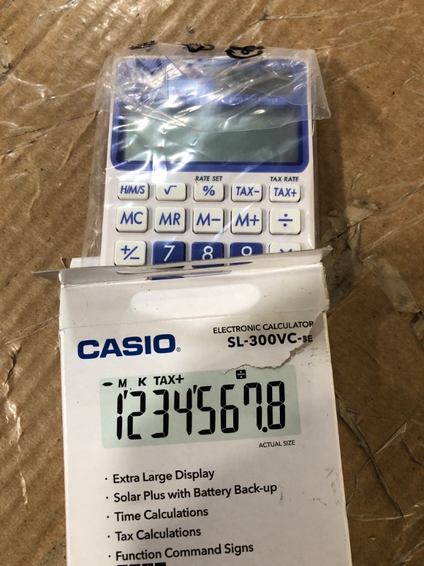 Photo 1 of Casio SL-300VC, Solar Powered Standard Function Calculator, Blue