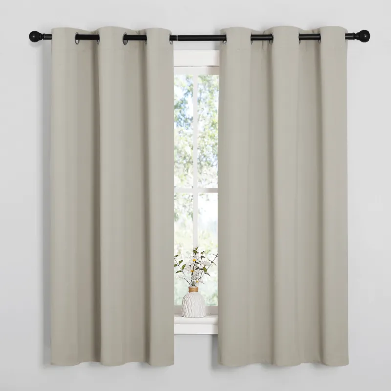 Photo 1 of NICETOWN Blackout Drapes Grommet Thermal Bedroom Blackout Curtains, Natural, Set of 2, W37 x L63