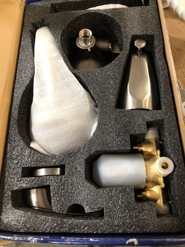 Photo 1 of ***PARTS ONLY***L829-2 Brushed Nickel Shower Faucet Set - Complete Dual Shower Head & Handheld Combo, Tub Spout & Trim Kit