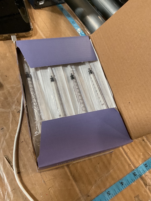 Photo 1 of 50 Pcs 1ml Syringes with Caps Oral Dispenser Individually Sterile Warpped for Medicine Dropper, Colostrum Collect Feeding Pets, Liquid