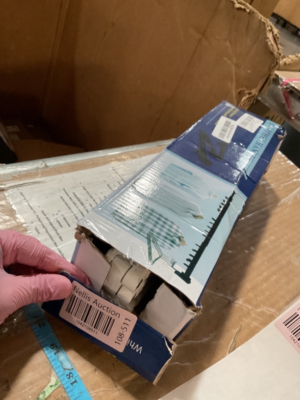 Photo 1 of Kelisiting Wall Mounted Clothes Drying Rack, Laundry Drying Rack Wall Mount, 3-Fold Drying Rack Clothing, Foldable Clothes Drying Rack with 12 Dual Hooks Organization for Laundry Room Indoor - White