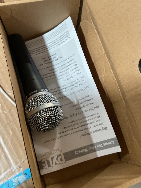 Photo 1 of (MISSING CORD) Pyle Handheld Microphone PDMIC58 - Dynamic Moving Coil Cardioid Unidirectional Includes 15ft XLR Audio Cable to 1/4'' Audio Connection