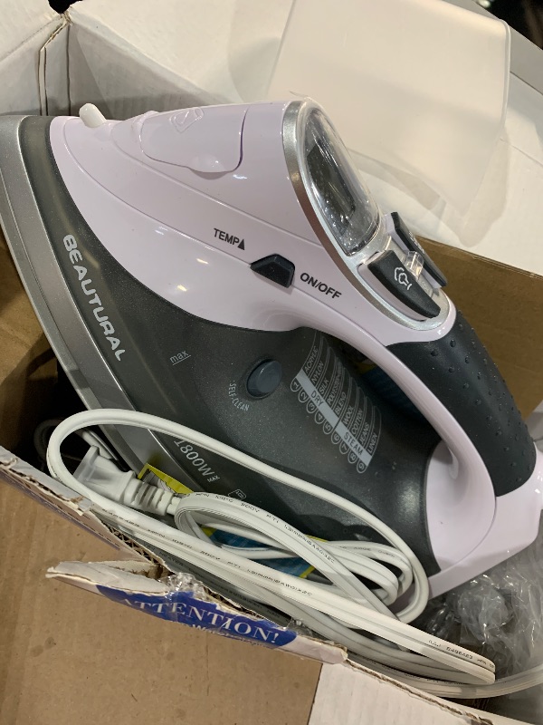 Photo 1 of (please see all images) BEAUTURAL 1800-Watt Steam Iron with Digital LCD Screen, Double-Layer and Ceramic Coated Soleplate, 3-Way Auto-Off
