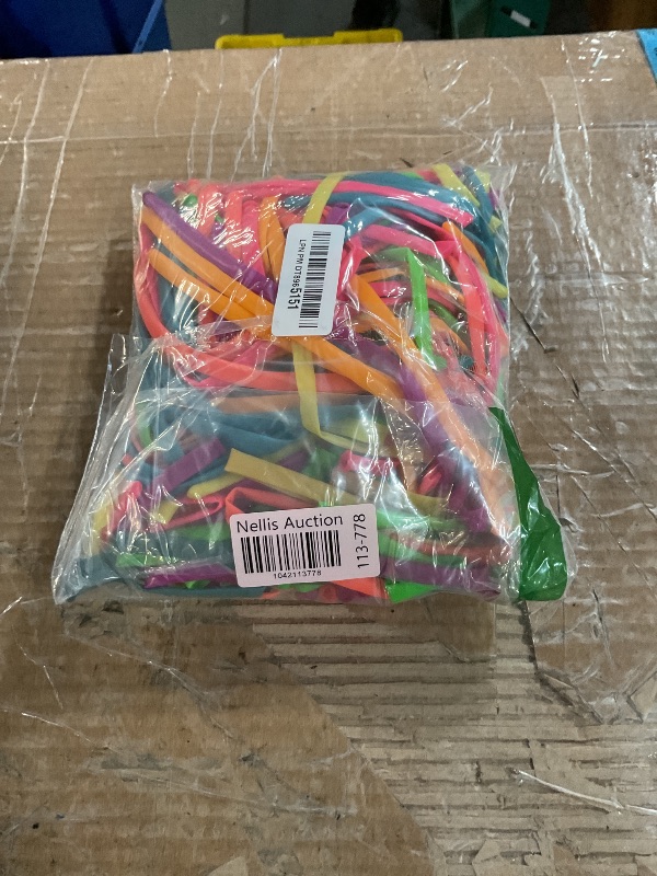 Photo 1 of (PARTIAL SET) (BAGGED)) 200 Pieces Neon Glow Blacklight Reactive Fluorescent Long Twisting Balloons for DIY Animals Twisting Glow Party Birthday Party Decoration