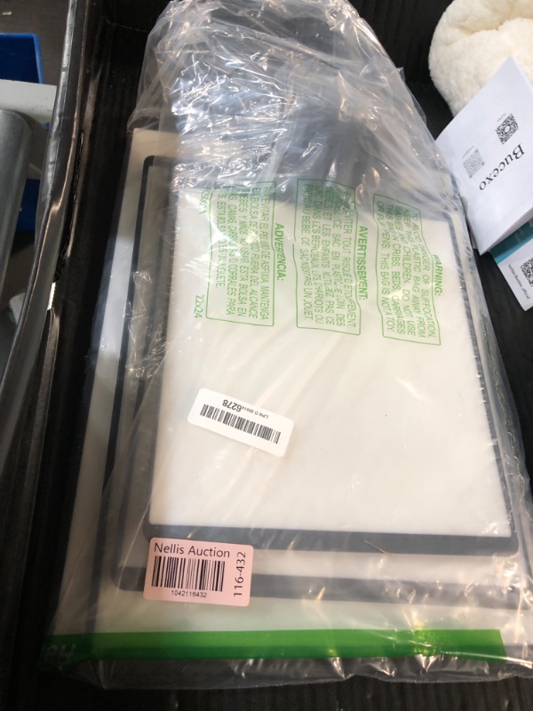 Photo 1 of ***(USED/ MINOR DAMAGE)***
SMIRLY Plastic Cutting Board Set With Holder, Dishwasher Safe Plastic Cutting Boards Set for Kitchen, Cutting Boards for Kitchen - Plastic Chopping Board Set