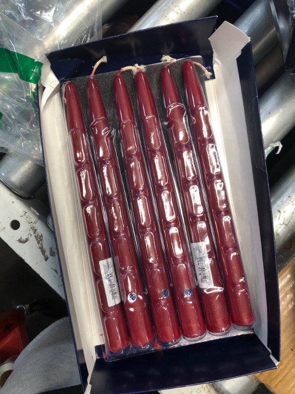 Photo 1 of (6 TOTAL) (PARTIAL SET) Colonial Candle Unscented Taper Candle, Handipt Collection, Mulberry, 10 in, Pack of 12 - Up to 8 Hours Burn