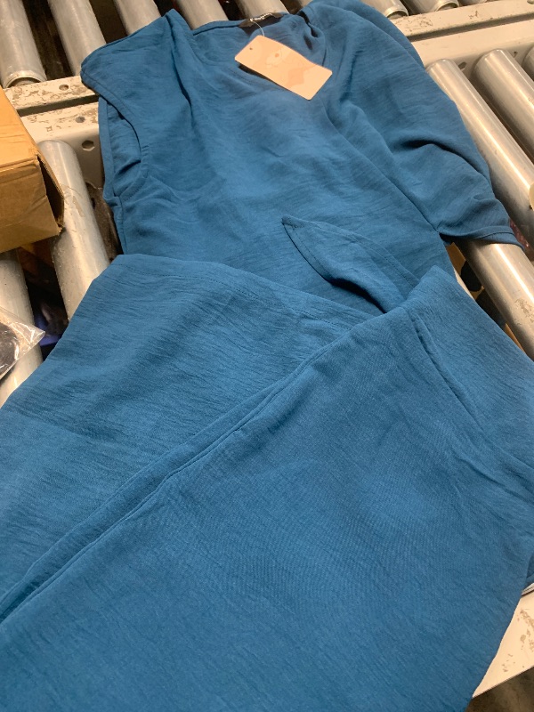 Photo 1 of (see all images) WIHOLL Two Piece Sets for Women Sexy V Neck Matchting Sets Womens Clothing Vacation Outfits Petite Lounge Sets Royal Blue M