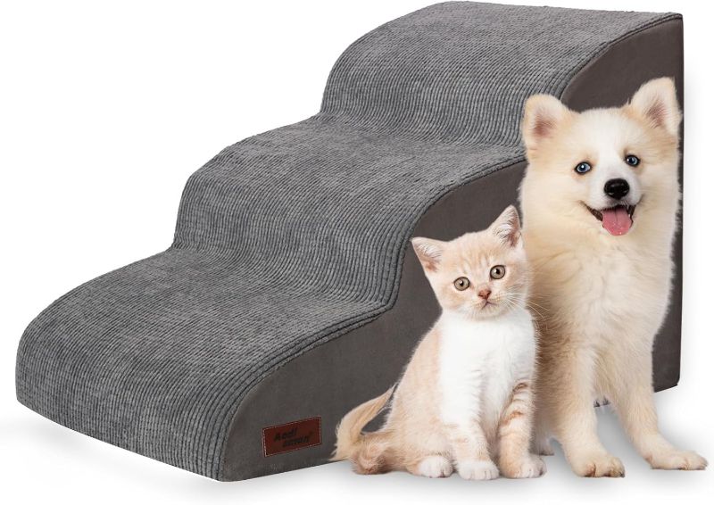 Photo 1 of 
3-Step Dog Ramp and Stairs for Sofa and Chair - Non-Slip Sturdy Pet Steps for Small Dogs and Cats,15.7" H,Grey
