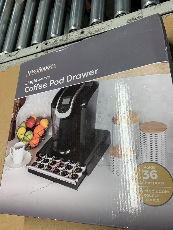 Photo 1 of Mind Reader Single Serve Coffee Pod Drawer, 36 Pod Capacity, Countertop Organizer, Breakroom, 12.75"L x 13"W x 3"H, Black