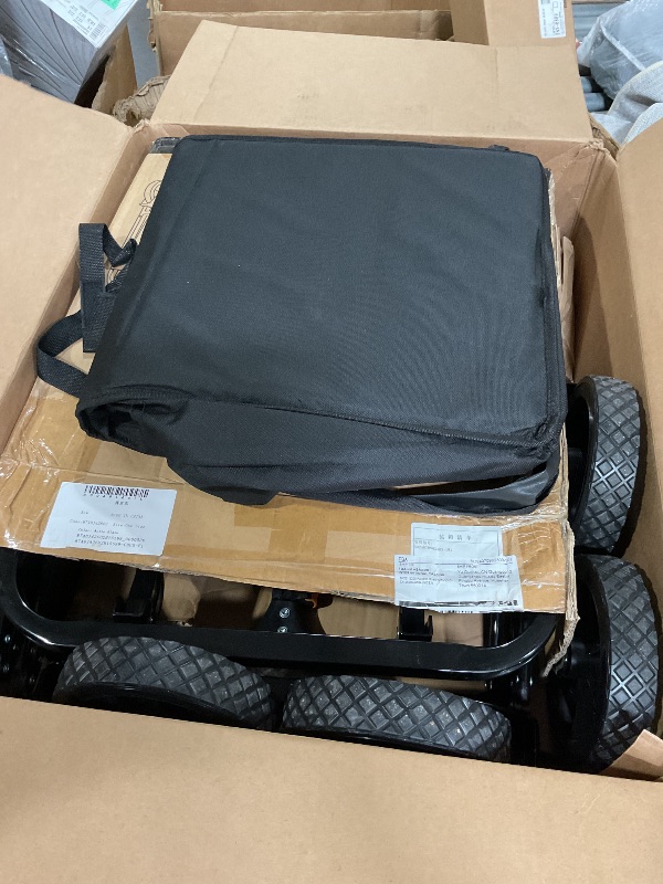 Photo 1 of (Damaged)(sold for parts) CAMEL CROWN Collapsible Wagon Cart with Wheels with 250lbs Weight Capacity Portable Folding Wagon with All Terrain Wheels Portable Large 