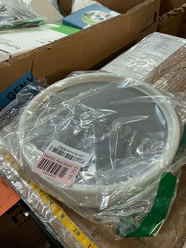 Photo 1 of 2 Tier Non Skid Spice Rack Turntable, 10 Inch Spinning Organizer, Non Skid Lazy Susan Turntable, 360° Rotating Seasoning Organizer for Kitchen, Pantry Cabinet, Refrigerator, Bathroom, Gray/White