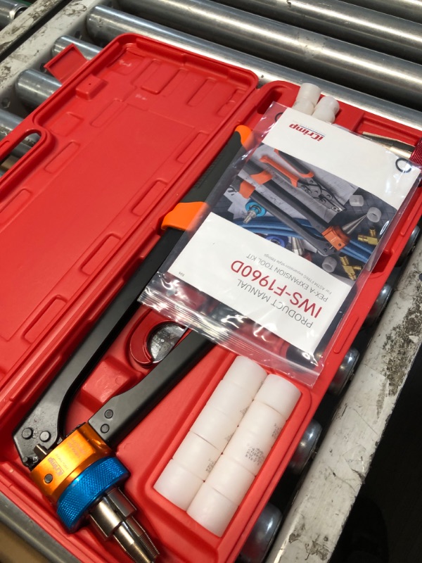 Photo 1 of iCrimp PEX Expansion Tool Kit with 1/2'', 3/4'', 1'' Auto Rotation Expansion Head, Expansion Sleeve Rings, PEX Tubing Cutter for Uponor Wirsbo ProPEX, PowerPEX PEX Fittings