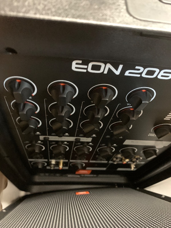 Photo 1 of (NOT FUNCTIONAL) (MISSING SPEAKER WIRE FOR RIGHT SIDE) (PARTS)  JBL Professional EON208P Portable All-in-One Dual Speaker, 2-way PA System with AKG Vocal Microphone, 8-Channel Mixer and Bluetooth, Black