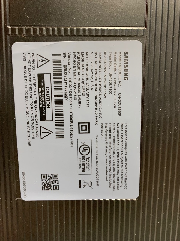 Photo 1 of SAMSUNG 43-Inch Class Crystal UHD 4K DU7200 Series HDR Smart TV w/Object Tracking Sound Lite, PurColor, Motion Xcelerator, Mega Contrast, Q-Symphony (UN43DU7200, 2024 Model)