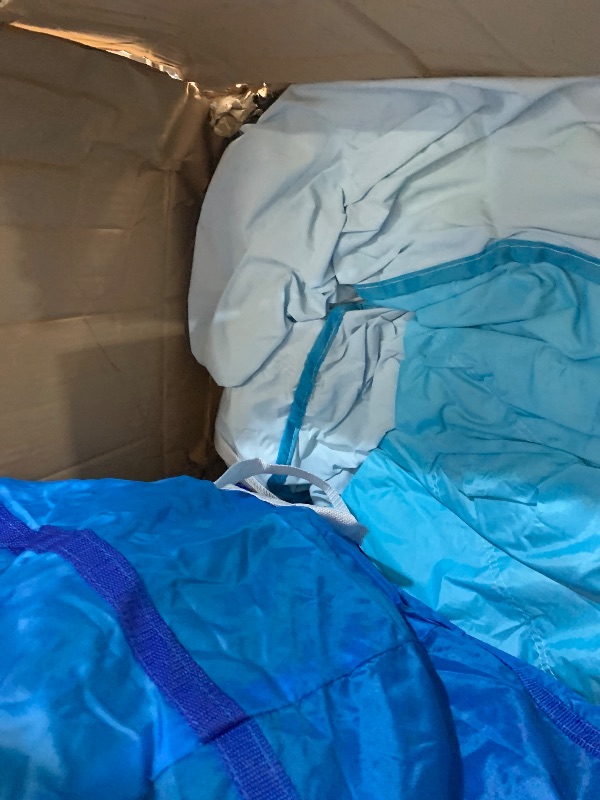 Photo 1 of FINCOME Inflatable Water Slide, Bounce House with 2 Slide for Kids, Inflatable Waterslide Park with Splash Pool, Basketball Hoop, Ball Shooting & Water Cannon for Backyard, Outdoor, Indoor