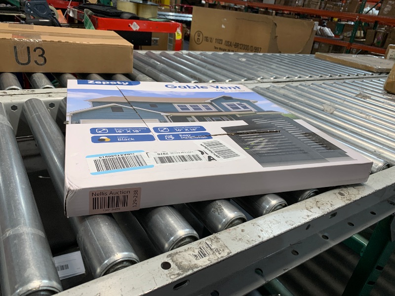 Photo 1 of (USED/FAIR) (DAMAGED/SIGNS OF USE) (MISSING ACCESSOREIS/HARDWARE) Zepoty 18" x 18" Aluminum Gable Vent with Screen - Stylish Louvered Vents for Effective Attic and Shed Ventilation - Essential Home Improvement, Vent Opening: 16" x 16"