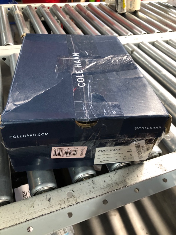 Photo 1 of ***(HEAVILY USED/ MINOR DAMAGE/ SEE NOTES)***Cole Haan Women's Cressida Lug Sandals Heeled, Natural Canvas/Dark Cuoio Leather, 9women/7.5men