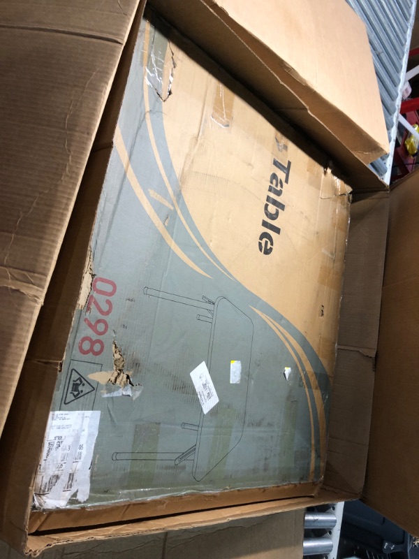 Photo 1 of (TRUCK OR TRAILER PICKUP ONLY)**TABLE ONLY** 
VECELO Portable Folding Card Table Square with Collapsible Legs & Vinyl Upholstery, Metal, Grey