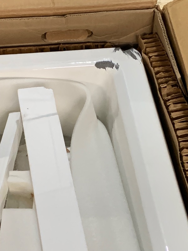 Photo 1 of (please see all images for damage) KOHLER Riverby 35-3/4" Undermount Single-Bowl Farmhouse Workstation Kitchen Sink, Includes Accessories, White