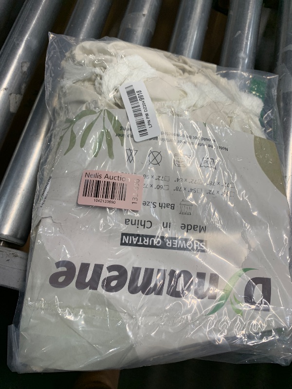 Photo 1 of Dynamene Extra Long Shower Curtains, 84 Inches Long Boho Tufted Chevron Striped Fabric Shower Curtains for Bathroom, Tall Minimalist Chic Waterproof Cloth Shower Curtain Set with Hook, Cream, 72x84