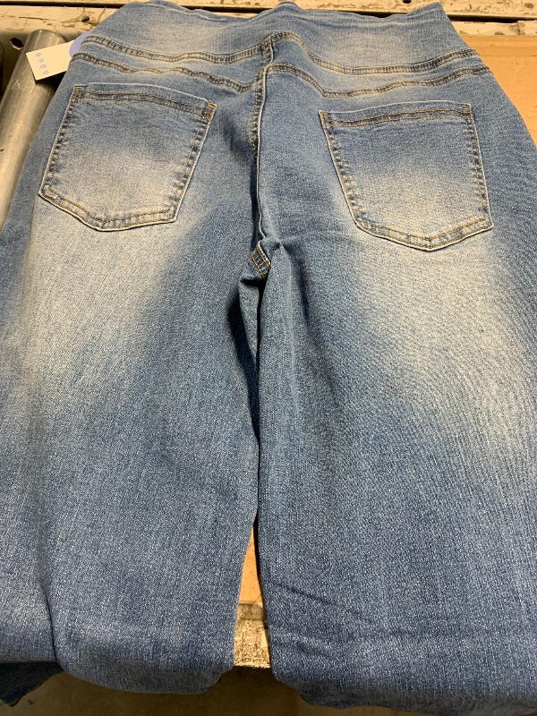 Photo 1 of (used) Chasehot Pull on Wide Leg Jeans for Women, High Waisted Stretchy Baggy Trendy Tummy Control Straight Leg Jeans Denim Pants Wash-L