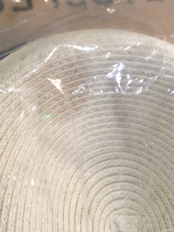 Photo 1 of (used)(see images for damage) Pineapple&Star Sun Straw Fedora Beach Hat Fine Braid UPF50+ for Unisex (Large, Off-White)