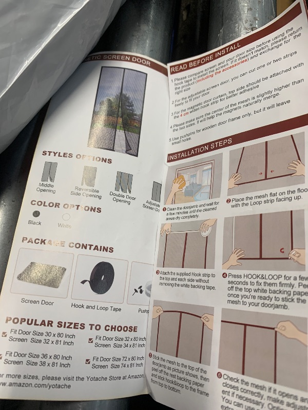 Photo 1 of (used) yotache Magnetic Screen Door for Sliding & French Doors 60"x80", Screen Size 62"x81", Double-Sided Opening Screen