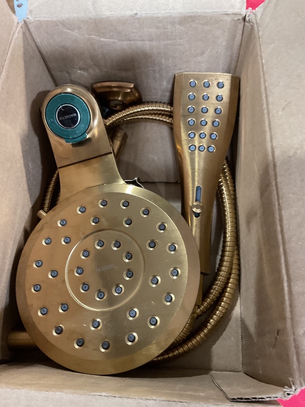 Photo 1 of (Used)(incomplete)Moen Verso Brushed Gold Eight-Function 7" Diameter Spray Head and Detachable Handshower Combo 