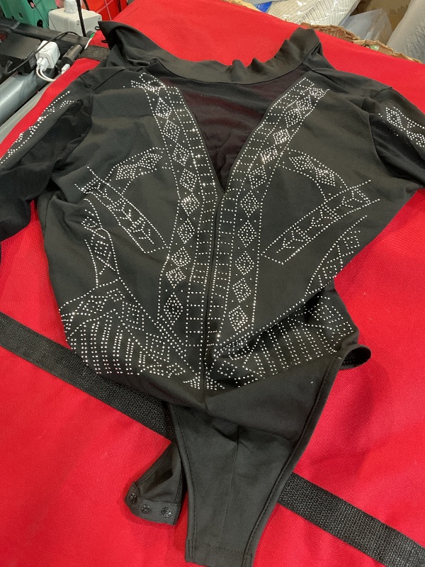 Photo 1 of (See all images) Lrady Sexy Women's Silver Studs Bodysuit Jumpsuit Romper Clubwear Black S 