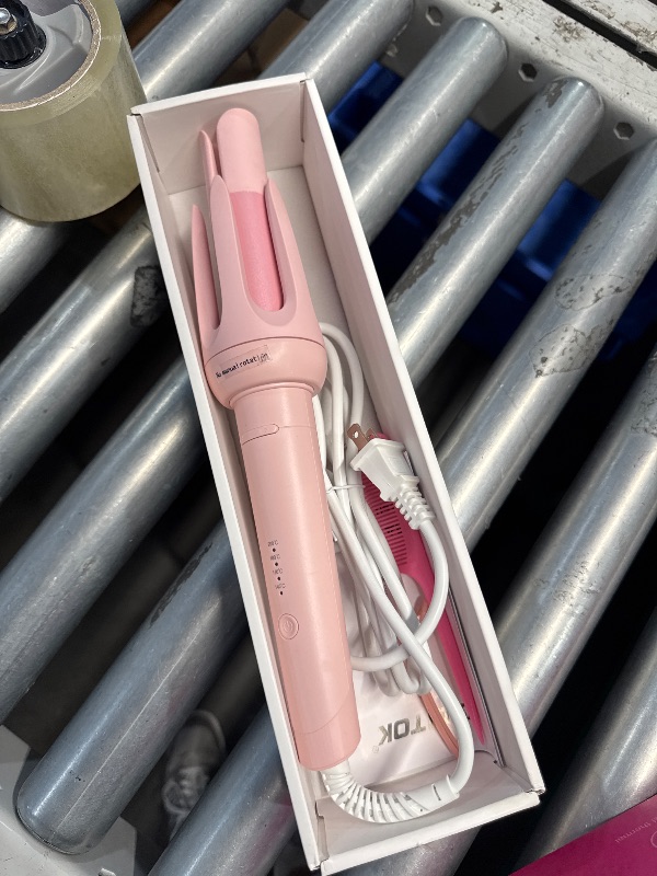 Photo 1 of (USED/FAIR) (POWER TESTED) Rotary Curling Iron Automatic Curling Iron Hair Curler, 1 inch, Anti-Tangle, auto Shut-Off, Ceramic faceplate, 4-Speed Fast Heat up, Suitable for Long Hair
