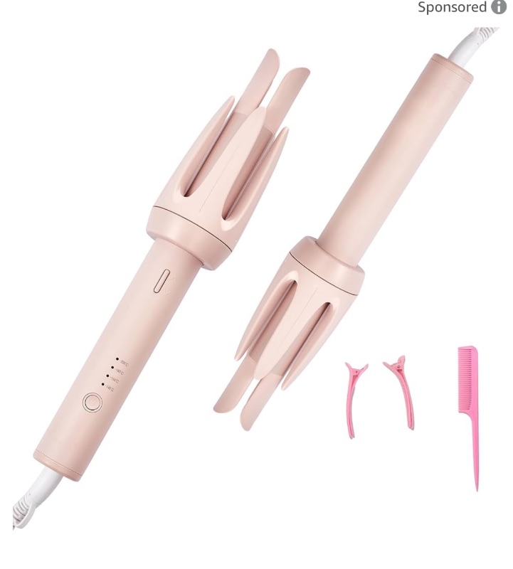 Photo 1 of (USED/FAIR) (POWER TESTED) Rotary Curling Iron Automatic Curling Iron Hair Curler, 1 inch, Anti-Tangle, auto Shut-Off, Ceramic faceplate, 4-Speed Fast Heat up, Suitable for Long Hair