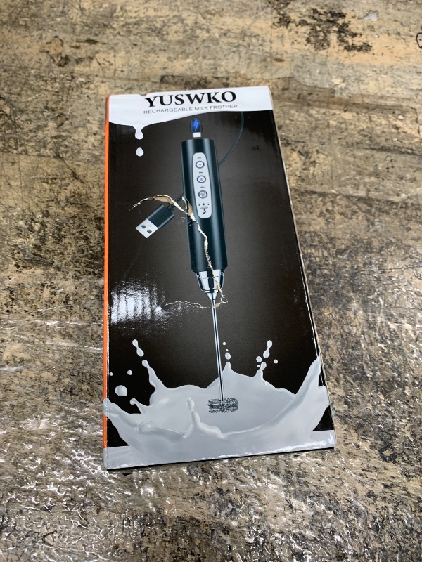 Photo 1 of ***(MISSING 1 ATTACHEMENT)***
YUSWKO Black Handheld Milk Frother Wand for Coffee, Rechargeable Electric Whisk with 3 Heads 3 Speeds Drink Mixer Coffee Frother For Latte, Cappuccino, Hot Chocolate, Egg