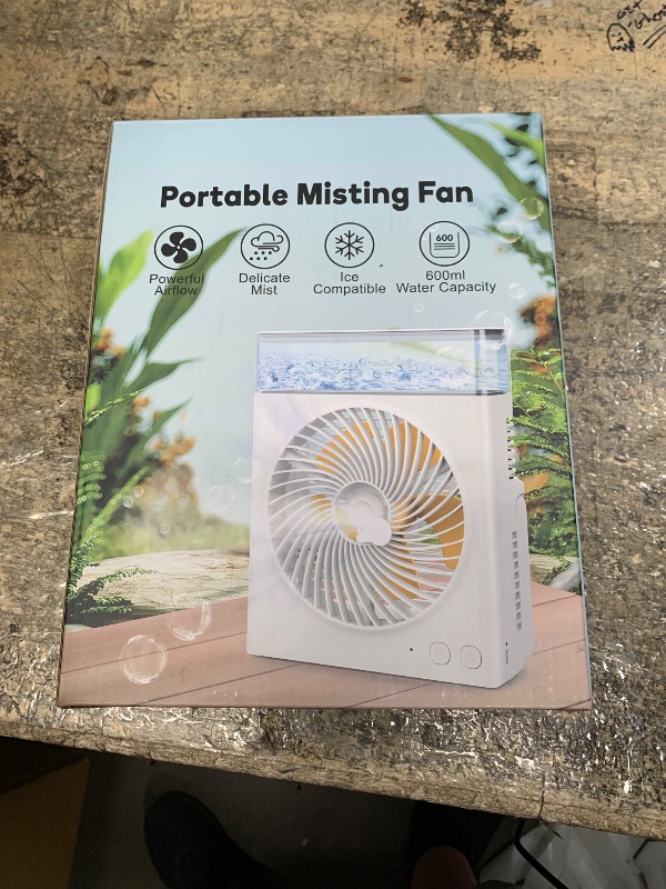 Photo 1 of JINLICTE Portable Misting Fan, 16000mAh 8-Inch Rechargeable Water Cooling Mist Fan with 600mL Water Tank, Quiet USB Battery Powered, Perfect Cooling for Camping Home Outside Office