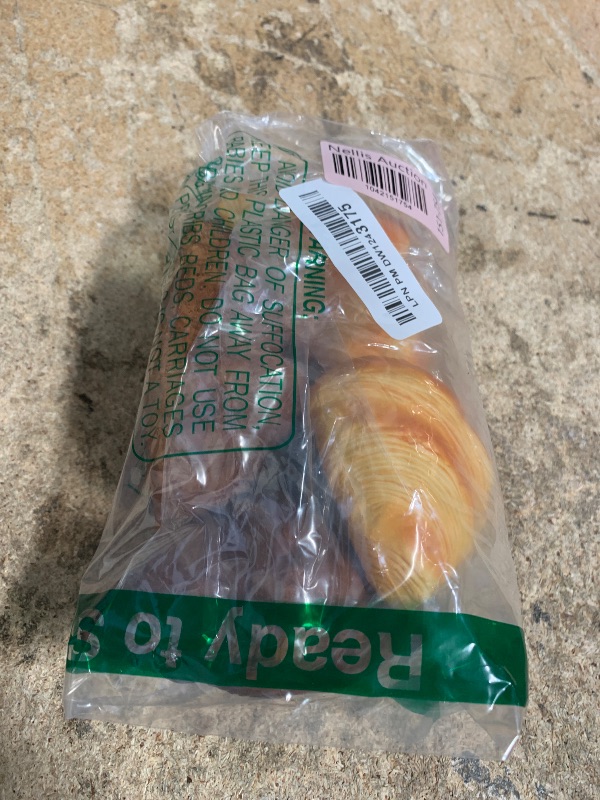 Photo 1 of 4 Pcs Artificial Croissant Rolls Simulation PU Fake Bread Realistic Food Bread Decoration Model Kitchen Photo Props