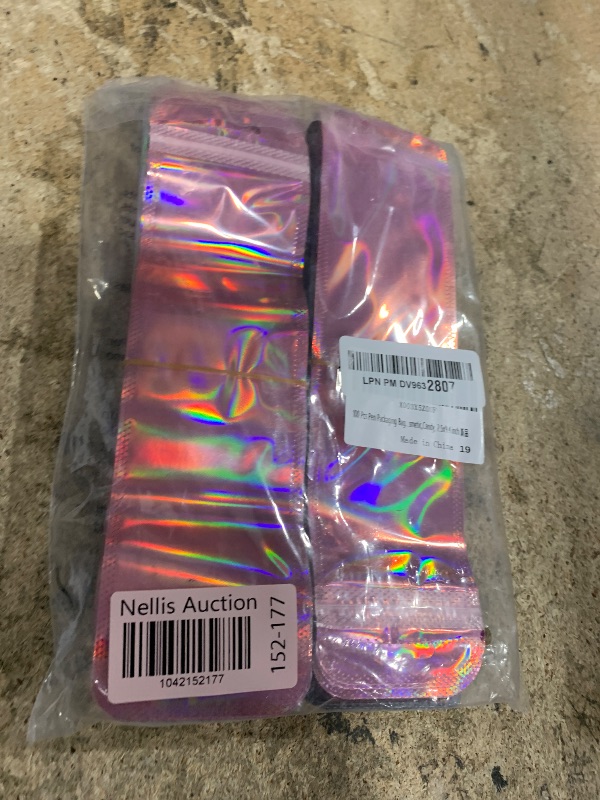 Photo 1 of 100 Pcs Pen Packaging Bags for Small Business, Resealable Foil Pouch Bag For Pens, Holographic Ziplock Smell Proof Storage Bags for Packaging Lipgloss,Jewelry,Cosmetic,Candy, 2.5x9.4 inch
