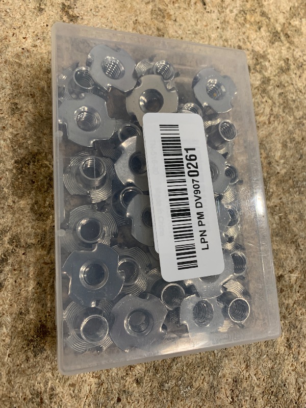 Photo 1 of 5/16"-18 Stainless Steel T-Nuts Durable Anti-Corrosion Threaded Inserts Tee Nut Four Prongs Nut for Wood and Furniture, 30 PCS
